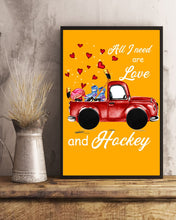 Load image into Gallery viewer, All I Need Are Love And Hockey Gift For Hockey Players Vertical Poster
