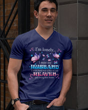 Load image into Gallery viewer, I'm Lonely I Miss My Husband Butterfly Gift For Lover Guys V-Neck
