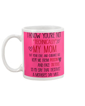 Load image into Gallery viewer, I Know You're Not Technically My Mom But Your Love Keep Me From Prison Mug
