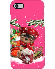 Load image into Gallery viewer, Yorkshire Terrier Loves Drinking Hot Latte Gift For Dog Lovers Phone case

