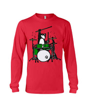 Load image into Gallery viewer, Funny Cat Playing Drums Great Gift For Cat Lovers Unisex Long Sleeve
