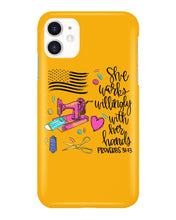 Load image into Gallery viewer, She Works Willingly With Her Hands Gift For Sew Lovers Phone case
