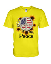 Load image into Gallery viewer, Peace Sign Sunflower Birthday Gift For Girls Guys V-Neck
