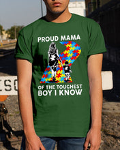 Load image into Gallery viewer, Proud Mama Of The Touchest Boy I Know Autism's Day Gift Guys Tee
