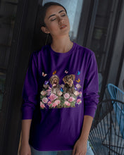 Load image into Gallery viewer, German Wirehaired Pointer With Peonies Gift For Dog Lovers Unisex Long Sleeve
