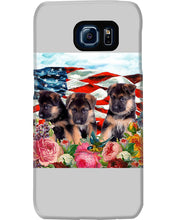 Load image into Gallery viewer, American Flag Sky Flower German Shepherd Gift For Dog Lovers Phone case
