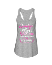 Load image into Gallery viewer, Daughter Of A Veteran Freedom Isn't Free Gift For Daughter Ladies Flowy Tank
