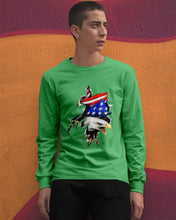 Load image into Gallery viewer, Eagle Giant Scratch USA Flag Gift For Women Unisex Long Sleeve
