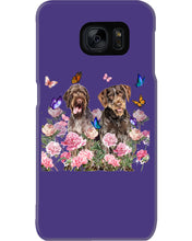 Load image into Gallery viewer, German Wirehaired Pointer With Peonies Gift For Dog Lovers Phone case
