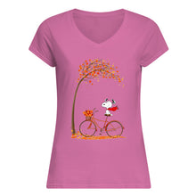 Load image into Gallery viewer, Snoopy Cartoon Movie Autumn Is Coming Gift For Fans Ladies V-Neck

