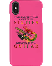 Load image into Gallery viewer, Never Underestimate A 60 Year Old Man Can Play A Guitar Phone case
