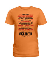 Load image into Gallery viewer, This Girl Has Fought A Thousand This Girl Was Born In March Ladies Tee
