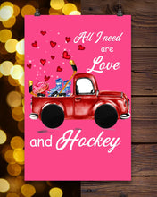 Load image into Gallery viewer, All I Need Are Love And Hockey Gift For Hockey Players Vertical Poster
