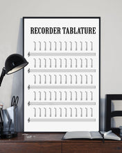 Load image into Gallery viewer, Recorder Tablature Custom Design Gift For Recorder Lovers Vertical Poster
