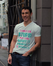 Load image into Gallery viewer, I Can't Fix Stupid But I An Sadate It Gift For Girls Guys V-Neck

