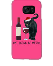 Load image into Gallery viewer, Cat Drink And Be Merry Meaningful Gift For Women Phone case
