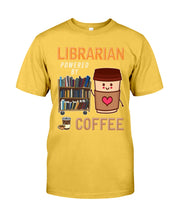 Load image into Gallery viewer, Librarian Powered By Coffee  Custom Design For Book Lovers Guys Tee
