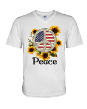 Load image into Gallery viewer, Peace Sign Sunflower Birthday Gift For Girls Guys V-Neck
