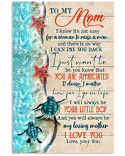 Load image into Gallery viewer, You'll Always Be Your Little Boy With Turtle Gift For Mom Vertical Poster
