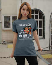 Load image into Gallery viewer, Betty Boop February Girl Living My Best Life Birthday Meaningful Gift Guys Tee
