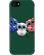 Load image into Gallery viewer, Lovely Phone Case Three Owl With US Flag Gift For Owl Lovers Phone case
