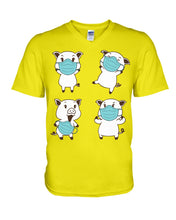 Load image into Gallery viewer, Pig Pandemic Essential Stay At Home Unique Custom Design Guys V-Neck
