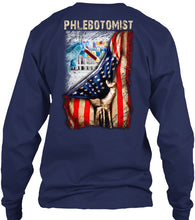 Load image into Gallery viewer, Philebotomist American Flag Special Custom Design Personalized Job Gift Unisex Long Sleeve

