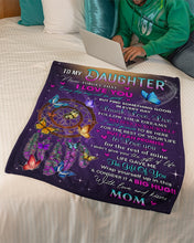 Load image into Gallery viewer, Dreamcatcher With Purple Feather Mom Gift For Daughter Believe In Yourself Fleece Blanket
