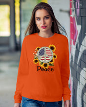 Load image into Gallery viewer, Peace Sign Sunflower Birthday Gift For Girls Sweatshirt
