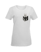 Load image into Gallery viewer, Cat In Your Front Pocket Great Gift For Cat Lovers Ladies Tee
