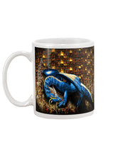 Load image into Gallery viewer, Librarian Blue Giant Dragon Brown Background Gift For Women Mug
