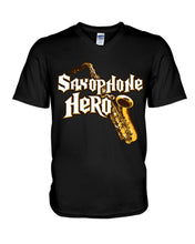 Load image into Gallery viewer, Saxophone Hero Custom Design For Music Instrument  Lovers Guys V-Neck
