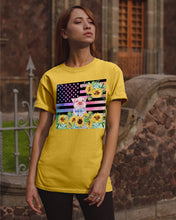 Load image into Gallery viewer, Pig America Flag Sunflower Special Custom Design Guys Tee
