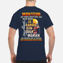 Load image into Gallery viewer, Het Moeilijkste Deel Van Mijn Werk Is Aardig Zijn Tegen Mensen Guys Tee
