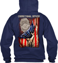 Load image into Gallery viewer, Correctional Officer America Flag  Special Custom Design Hoodie
