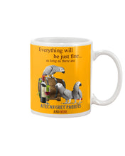 Load image into Gallery viewer, Everything Will Be Just Fine African Grey Parrot And Wine Gift For Bird Lovers Mug
