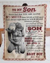 Load image into Gallery viewer, Never Feel That You Are Alone Papa Gift For Son A Hug Sherpa Blanket
