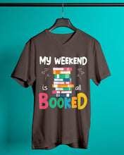 Load image into Gallery viewer, Vintage Funny My Weekend Booked Gift For Book Lovers Guys V-Neck
