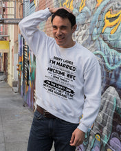 Load image into Gallery viewer, I'm The Lucky One Because I Get To Be Her Husband Gift For Husband Sweatshirt
