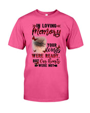 Load image into Gallery viewer, Gift For Angel Dad Red Butterflies Your Wings Were Ready Guys Tee
