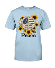 Load image into Gallery viewer, Peace Sign Sunflower Birthday Gift For Girls Guys Tee
