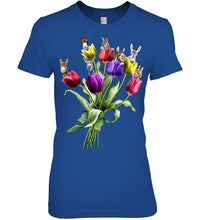 Load image into Gallery viewer, Vintage Funny Donkey With Tulip Trending For Donkey Lovers Ladies Tee
