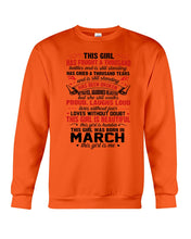 Load image into Gallery viewer, This Girl Has Fought A Thousand This Girl Was Born In March Sweatshirt
