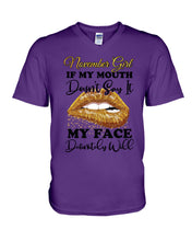 Load image into Gallery viewer, Birthday Gift For November Girl If My Mouth Doesn't Say It My Face Definitely Guys V-Neck
