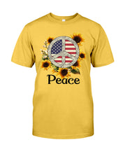 Load image into Gallery viewer, Peace Sign Sunflower Birthday Gift For Girls Guys Tee
