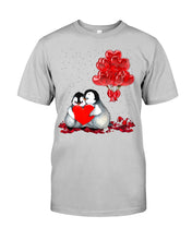 Load image into Gallery viewer, Penguin Forever Love With Red Heart Balloon Gift For Penguin Lovers Guys Tee
