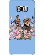 Load image into Gallery viewer, German Wirehaired Pointer With Peonies Gift For Dog Lovers Phone case
