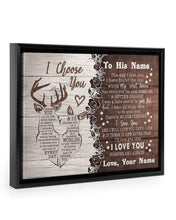 Load image into Gallery viewer, Deer I Choose You Custom Name Gift For Fiance Framed Matte Canvas
