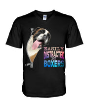 Load image into Gallery viewer, Easilly Distracted By Boxers Gift For Dog Lovers Guys V-Neck
