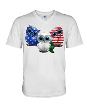 Load image into Gallery viewer, Lovely Phone Case Three Owl With US Flag Gift For Owl Lovers Guys V-Neck

